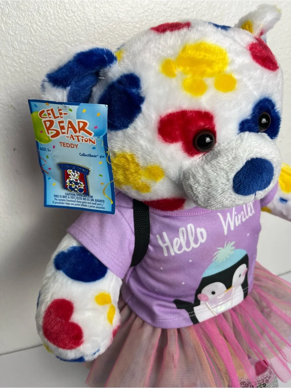 Build A Bear New Celebration Backpack Tutu Hello Winter Top Silver Sequins Shoes